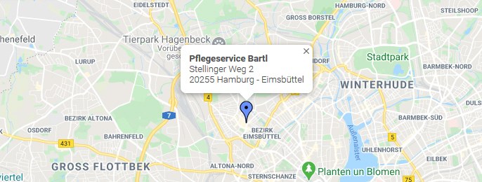 Anfahrtskarte: Stellinger Weg 2, 20255 Hamburg